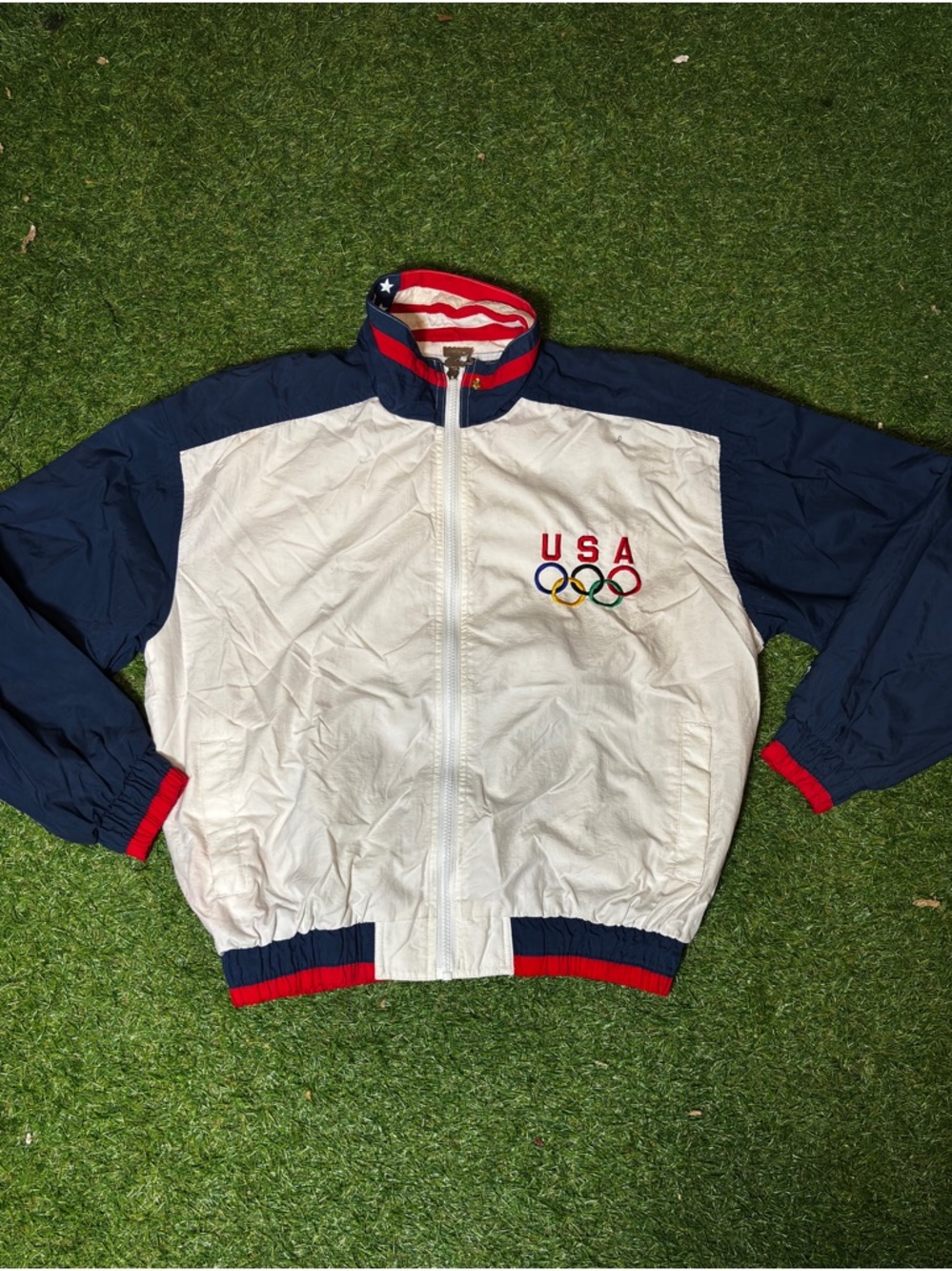 STARTER USA Olympic Team Red White Blue Stars Jacket size small